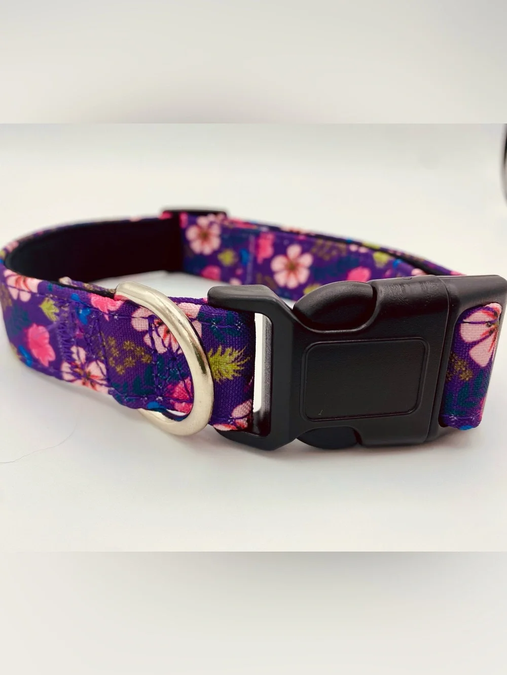 Cute Purple and Pink Flower Botanical Print Dog Collar - (Adjustable) NWOT